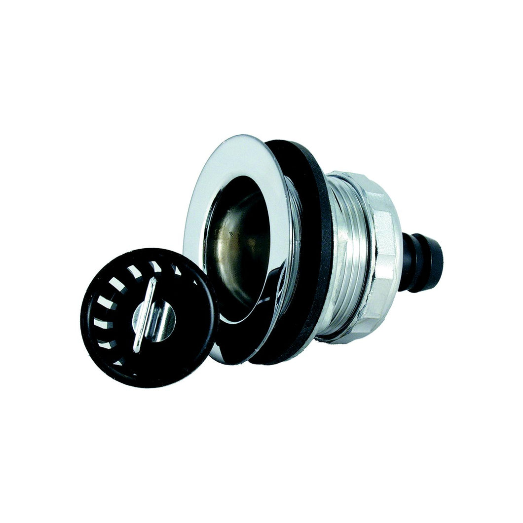 JR Products 9490-215-022 RV Sink Strainer with Threaded Basket, Rubber Washer & Locknut -Modern Boat Sales & Service
