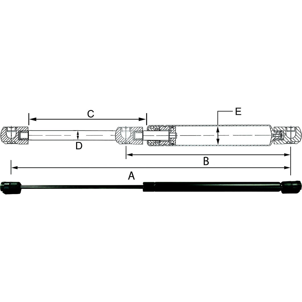 JR Products Hardline Black Nitride Shaft Gas Spring -Modern Boat Sales & Service