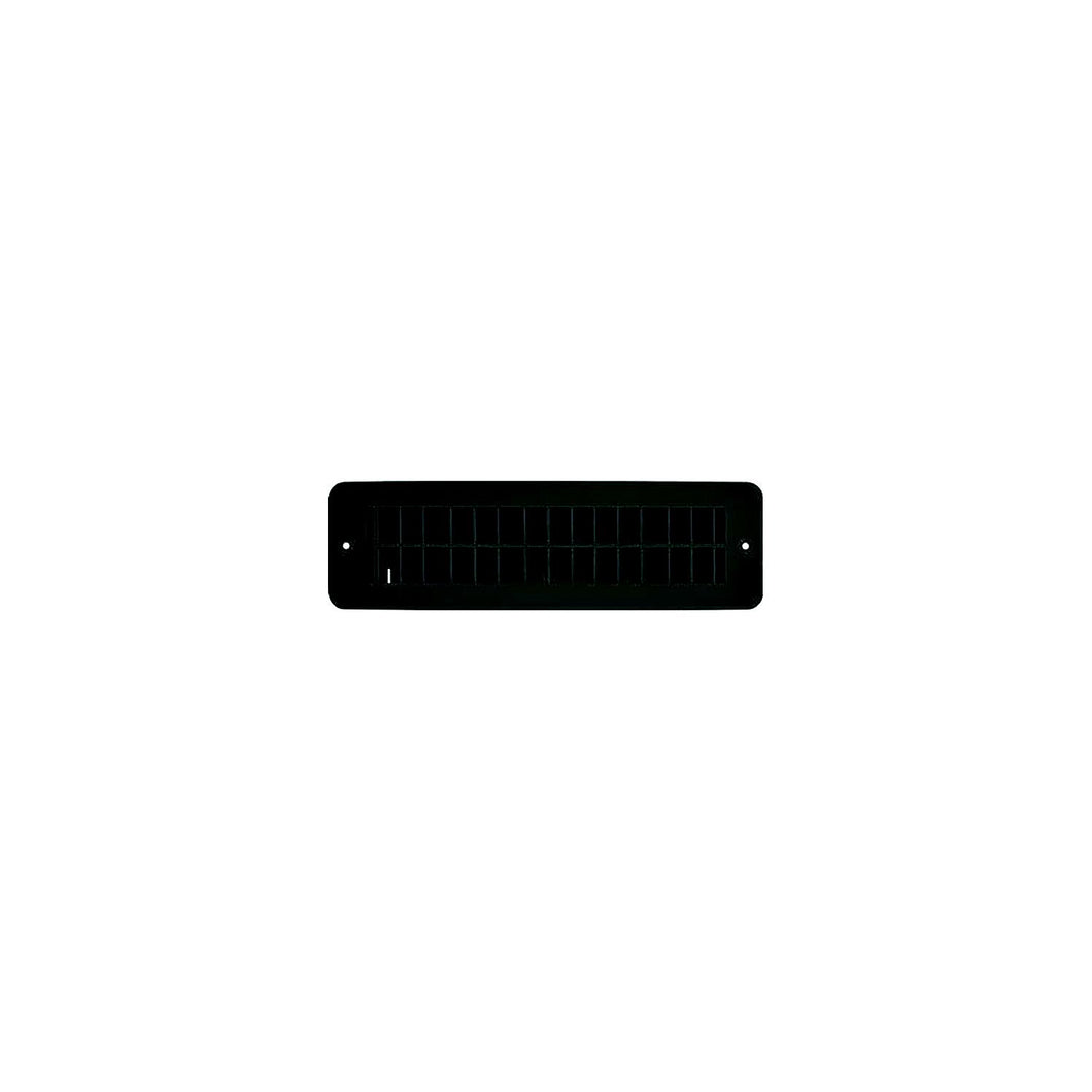 Vent Register, Black, Plastic, Damp 2.25