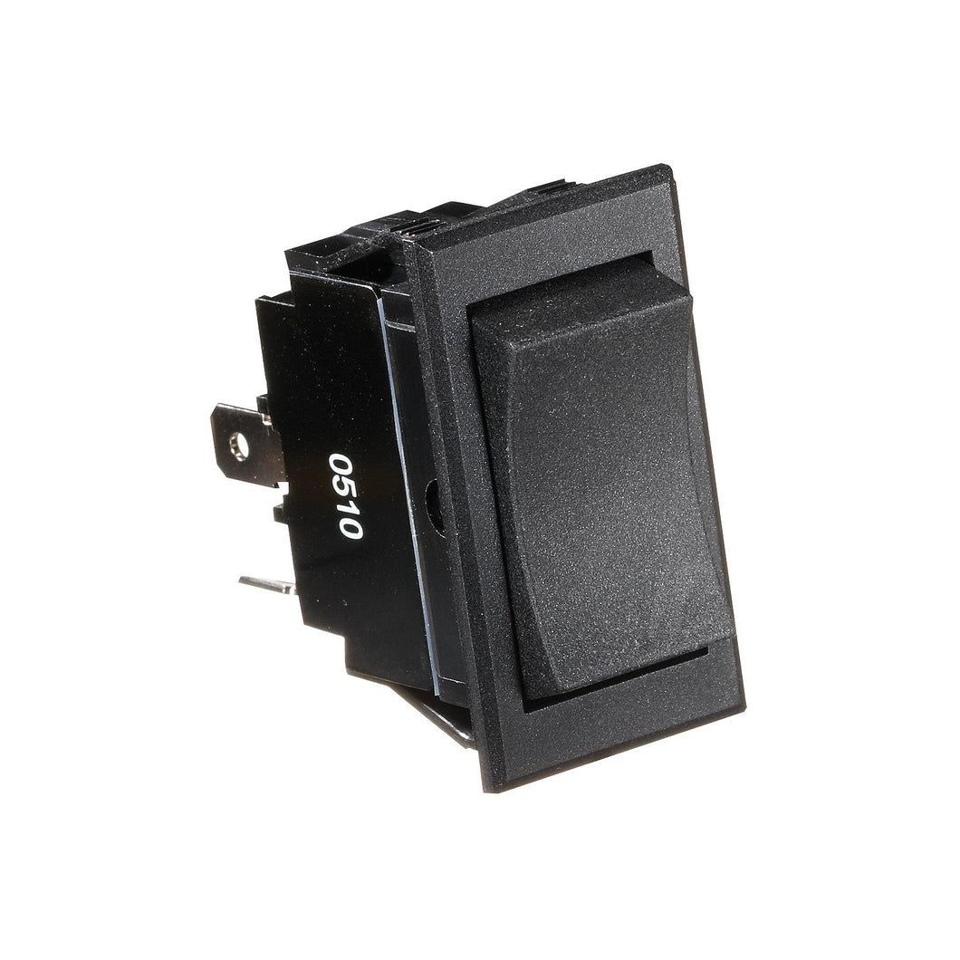 Black Rocker Switch, 20A, 4 X Terminal, Momentary On/Off/Momentary On. Cut-Out 1.46