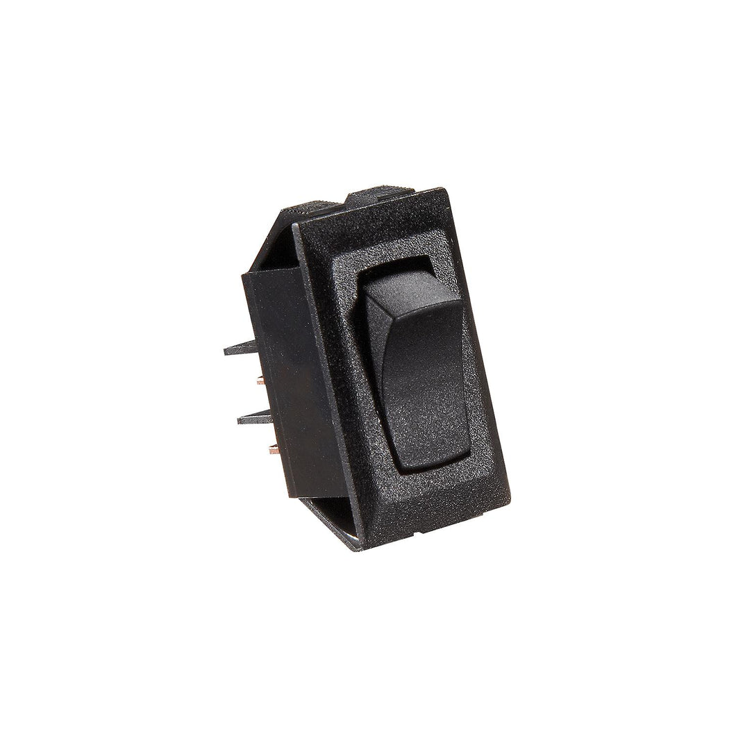 Black Rocker Switch, 10 A, Momentary On/Off - SPST - Cut-Out .550