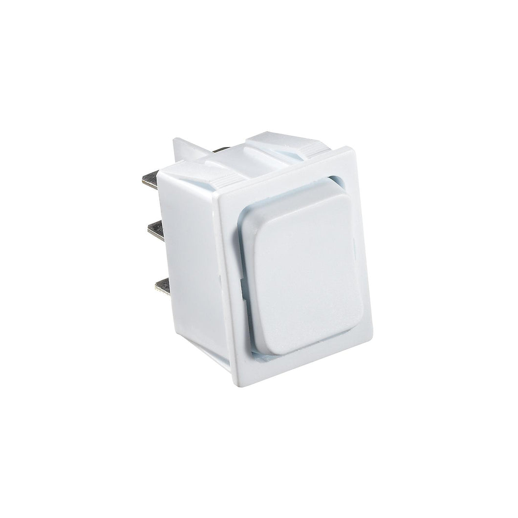 White Rocker Switch, 5 A, Momentary On/Off Momentary On - DPDT - Cut-Out .872