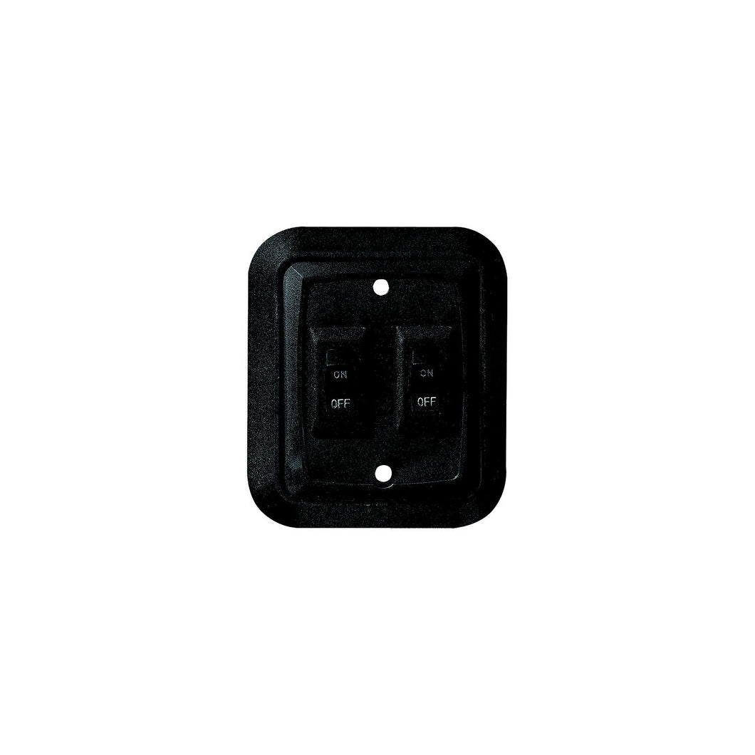 Wall Plate Switch, Black, Double, 3.53