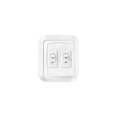 Wall Plate Switch, White, Double, 3.53