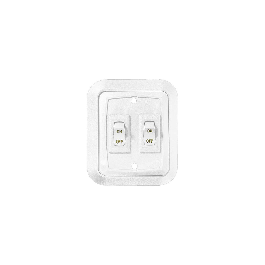 Wall Plate Switch, White, Double, 3.53