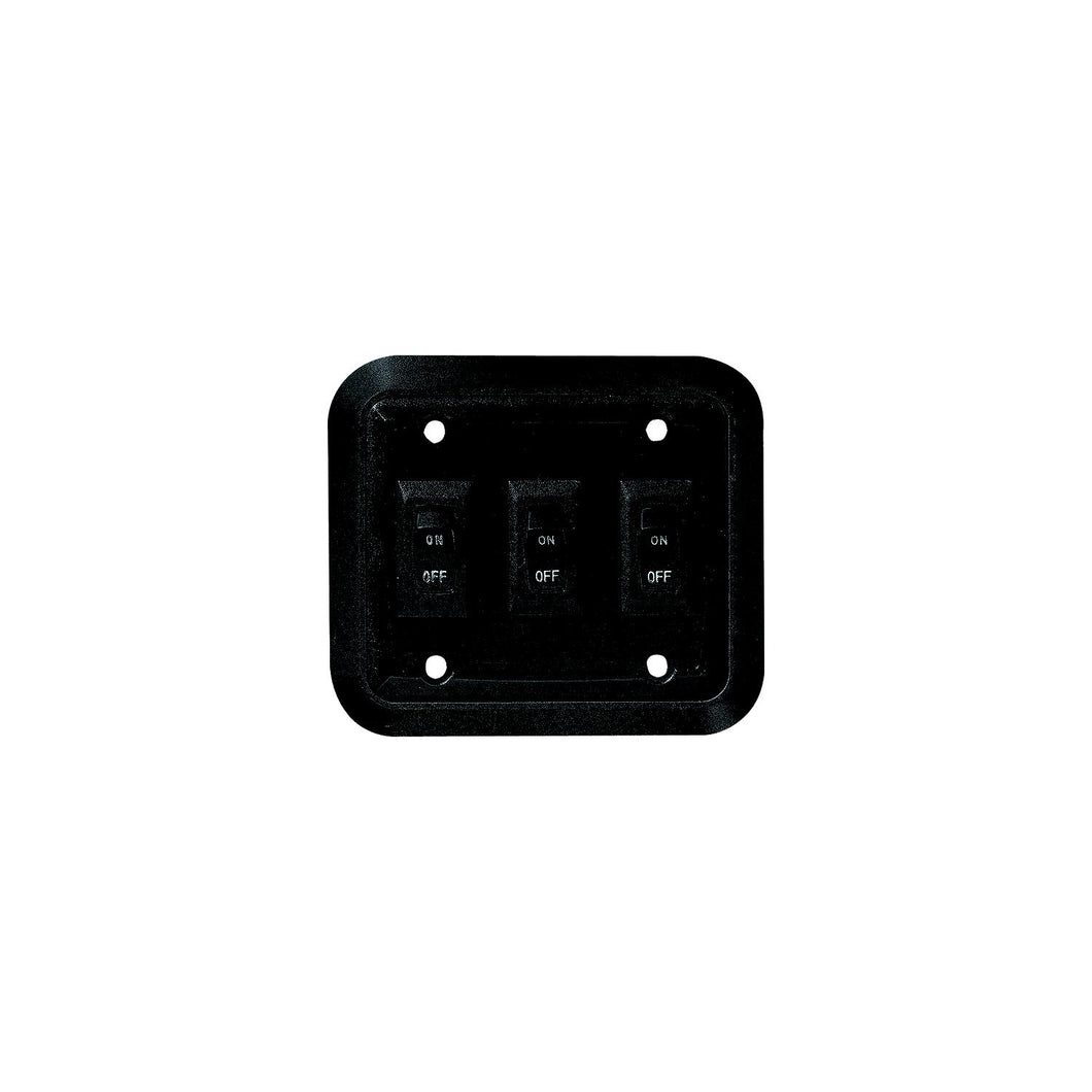 Wall Plate Switch, Black, Triple, 3.53