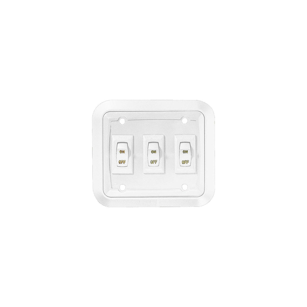 Wall Plate Switch, White, Triple, 3.53