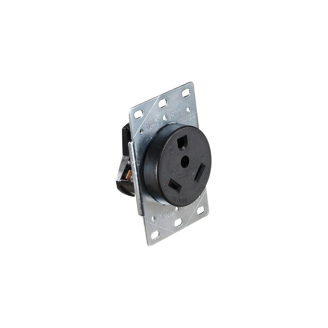 AC 30 Amp Flush Receptacle in plate Default Title -Modern Boat Sales & Service