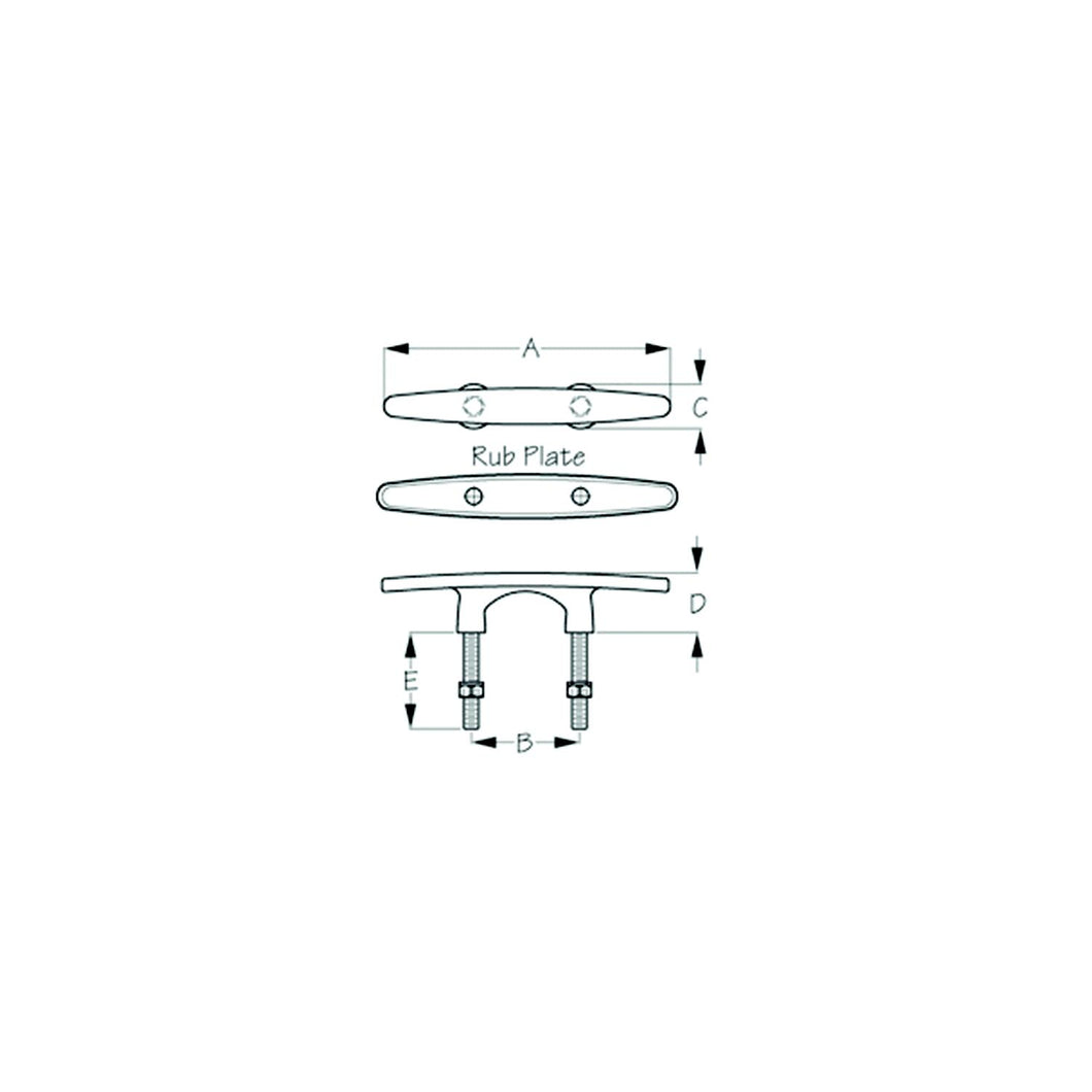 Sea-Dog 041856 Arch Stud Mount Stainless Steel Cleat, 6