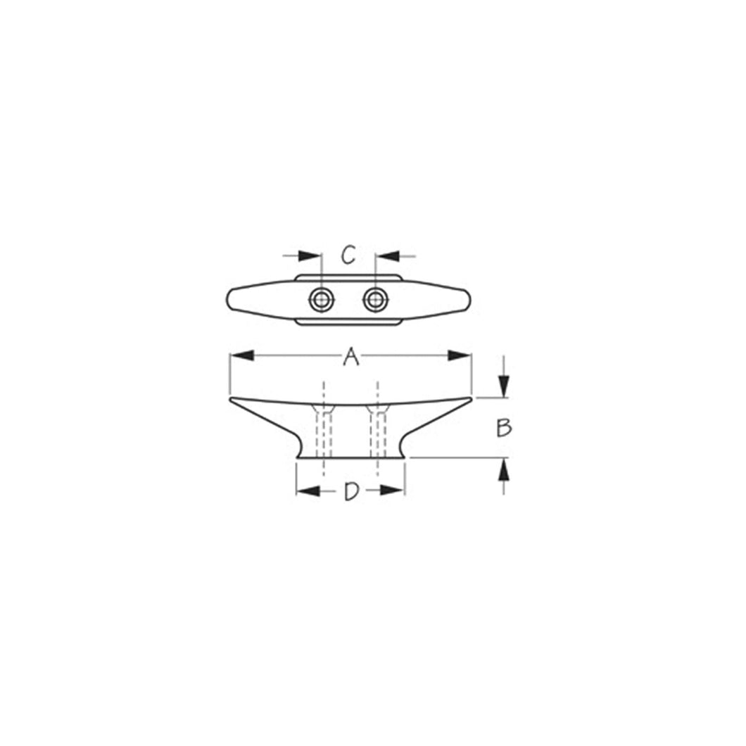 Sea-Dog 042103 Closed Base Brass Cleat, 3-3/16