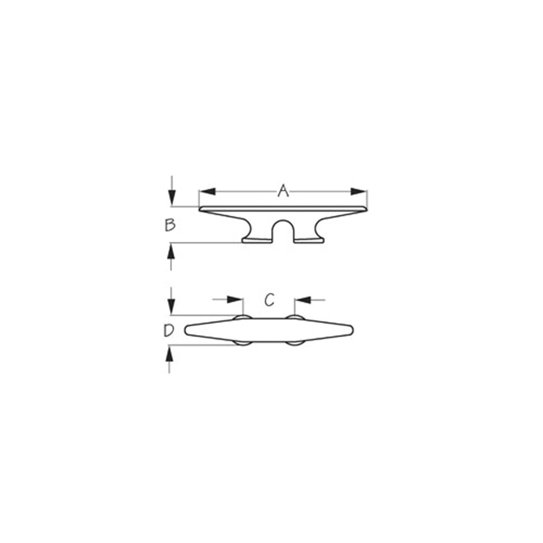 Sea-Dog 046048 Weldable Aluminum Cleat, 8