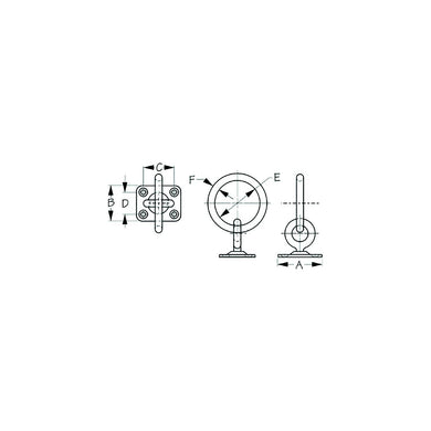 Sea-Dog 089513 Swivel Eye Plate with Ring, A:2