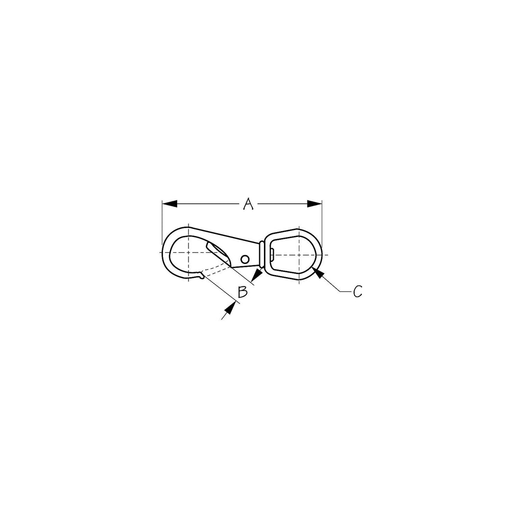 Sea-Dog 1461311 Swivel Eye Boat Snap, 3-5/16