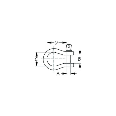 Sea-Dog Galvanized Shackle-Load Rated , A:7/8