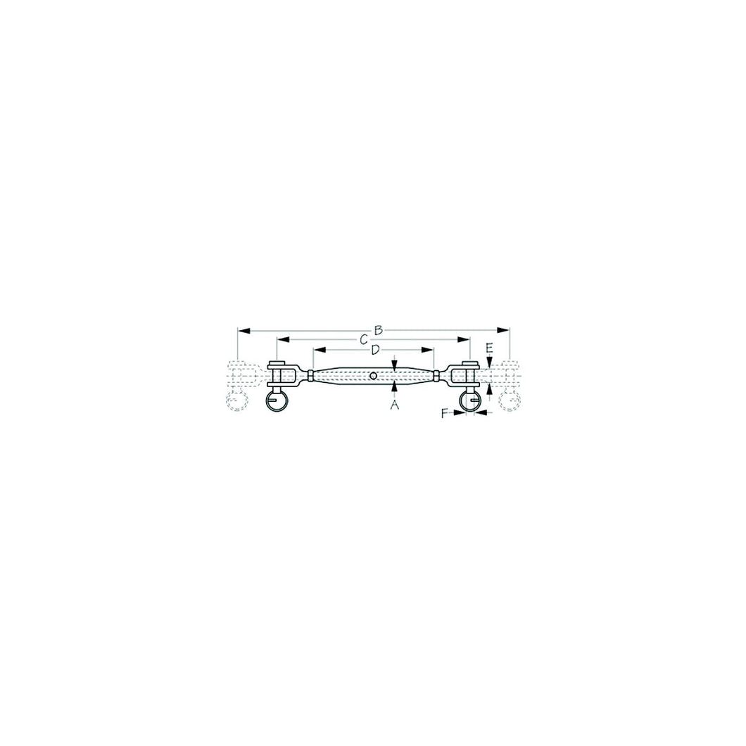 Sea-Dog 185108 Jaw & Jaw Turnbuckle Default Title -Modern Boat Sales & Service