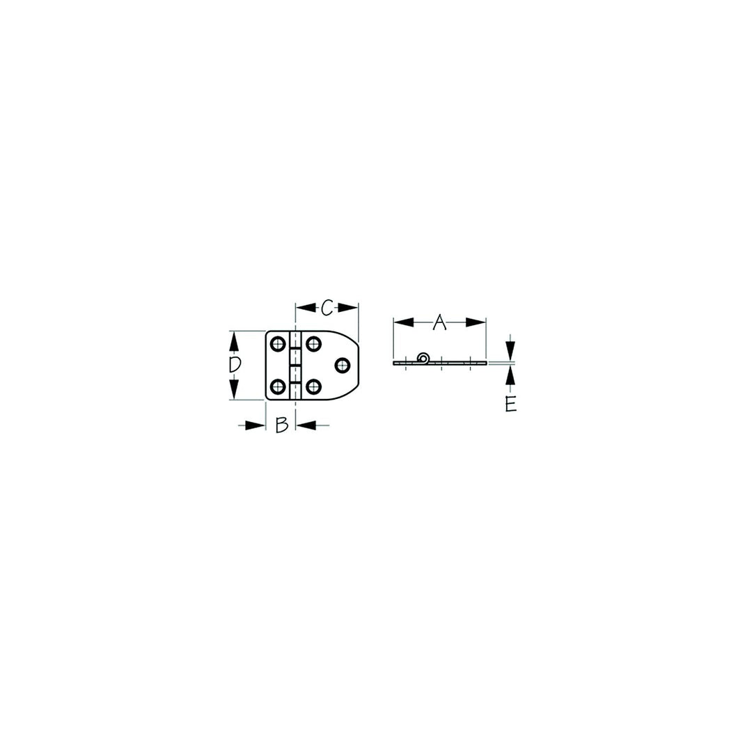 Sea-Dog 2010201 Stainless Door Hinge Short Side Door Hinge #8, 2/cd Default Title -Modern Boat Sales & Service
