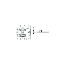 Sea-Dog 2035101 Dampening Short Side Door Hinge, #8 FH, Weight= .09/ .18 A= 2-1/8", B=11/16" C= 1-7/16", D= 1-1/2", E= 1/16" -Modern Boat Sales & Service