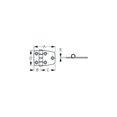 Sea-Dog 2035101 Dampening Short Side Door Hinge, #8 FH, Weight= .09/ .18 A= 2-1/8