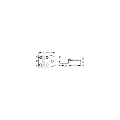 Sea-Dog 2035121 Dampening Offset Short Side Door Hinge #8 FH Weight .10/ .20 A=2-18