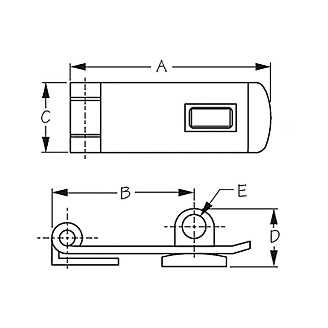SeaDog 221135 Heavy Duty Swivel Hasp Flush Style | 304 Stainless Steel | #8 Fastener | 3-1/8