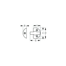 Sea-Dog 2223601 Door Stop Button, A=1-3/16" , B=1/2" C=1", D=1-3/4", E= 1-11/16" Chrome Default Title -Modern Boat Sales & Service
