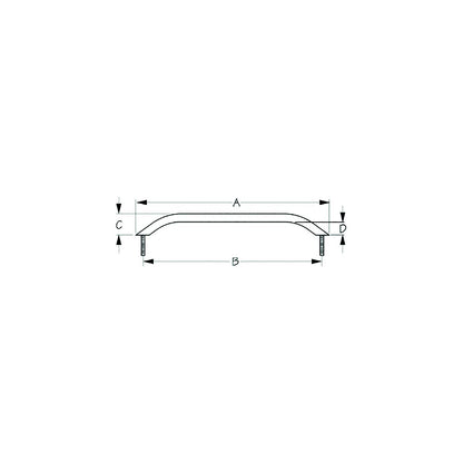 Sea-Dog 2546031 Stud Mount Handrail, Tube: 3/4", A:12", B:10-3/4", C: 2" D:1-1/4" Fastener: 5/16"-18 Nut, Stainless -Modern Boat Sales & Service