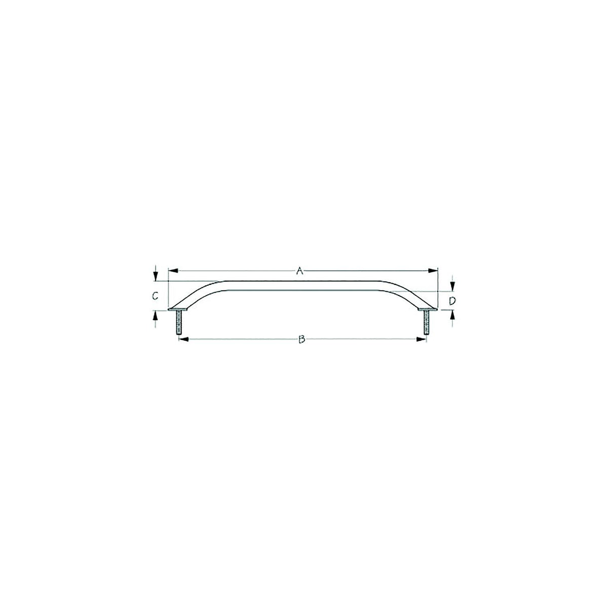 Sea-Dog 2546281 Stud Mount Flanged Handrail, Tube: 7/8" A: 25-1/4" , B: 24-1/4" , C: 2-1/4", D:1-1/2" , Fastener: 5/16"-18,Stainless -Modern Boat Sales & Service