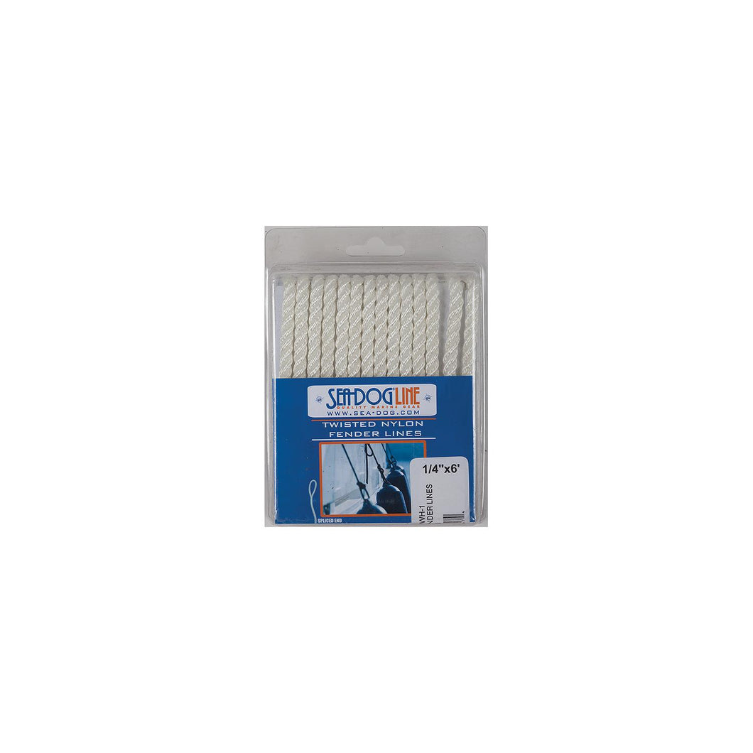 Sea Dog 301106008WH1 Premium Twisted Three-Strand Nylon Fender Line, 2/pk -Modern Boat Sales & Service