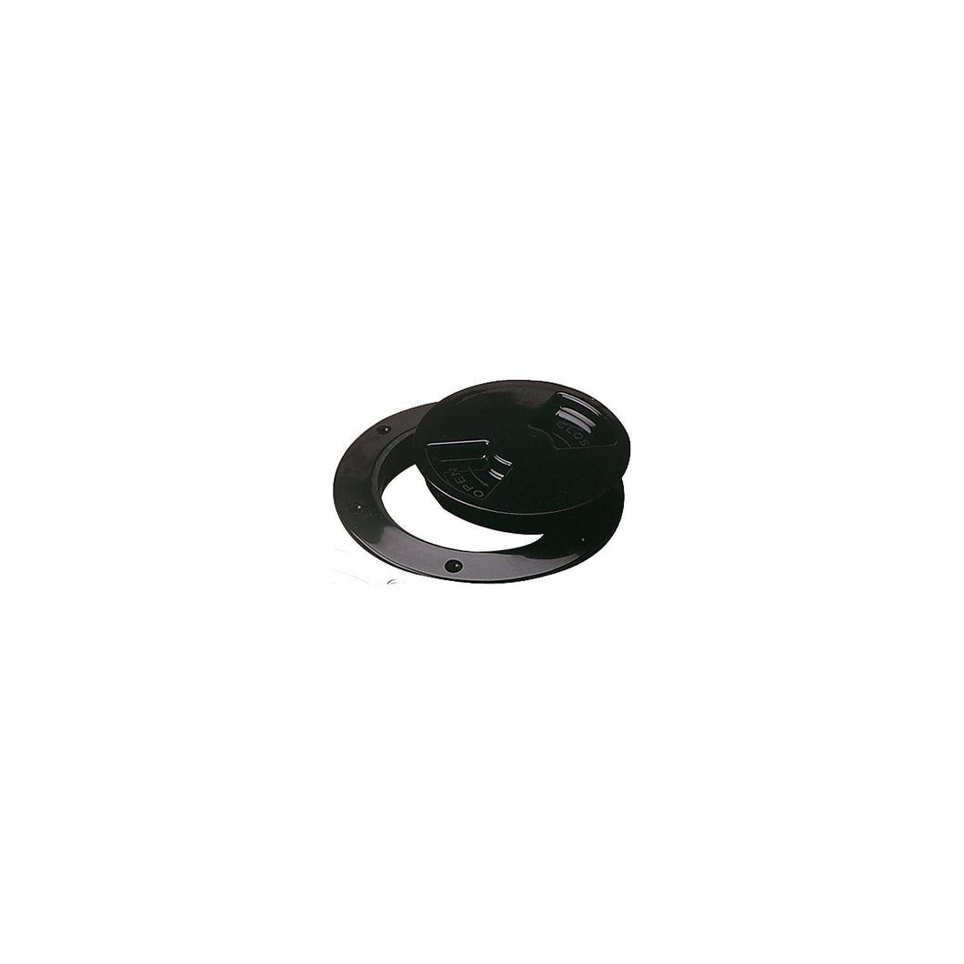 Seadog 3361571 Smooth Finish Quarter-Turn Deck Plate, Black,, A: 5-1/2