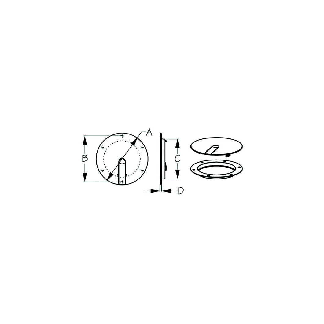 Sea-Dog 3364101 Low Profile Pop-Out Deck Plate, A: 6