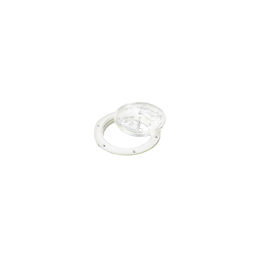 Sea-Dog 337161 White Screw Out Deck Plate w/Clear Cover, 6-1/2