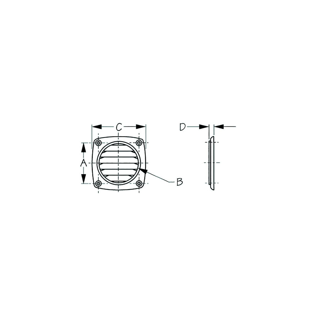Sea-Dog 3373161 Flush Hose Vent, A: 2-13/16