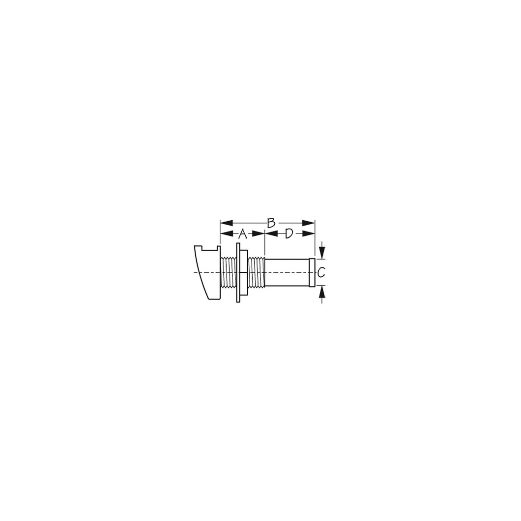 Straight Gas Tank Vent, White Nylon Default Title -Modern Boat Sales & Service