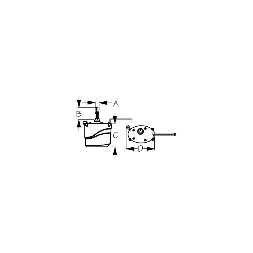 SeaDog Powder Coated Aluminum & Stainless Waterproof Standard 12V Wiper Motor | 2-1/2