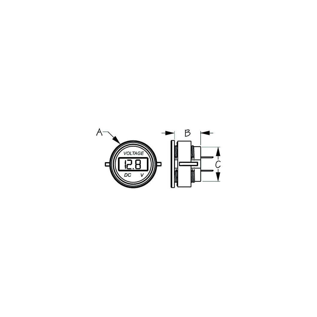 SeaDog 421615 Round Digital 4 to 30 Voltage Meter | Injected Molded Nylon Default Title -Modern Boat Sales & Service