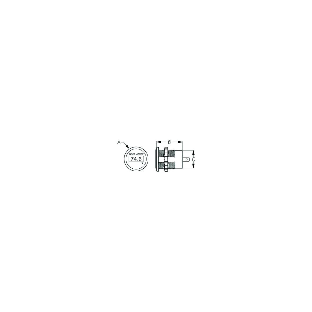 Sea-Dog 4216181 LED Round Temperature Meter Default Title -Modern Boat Sales & Service