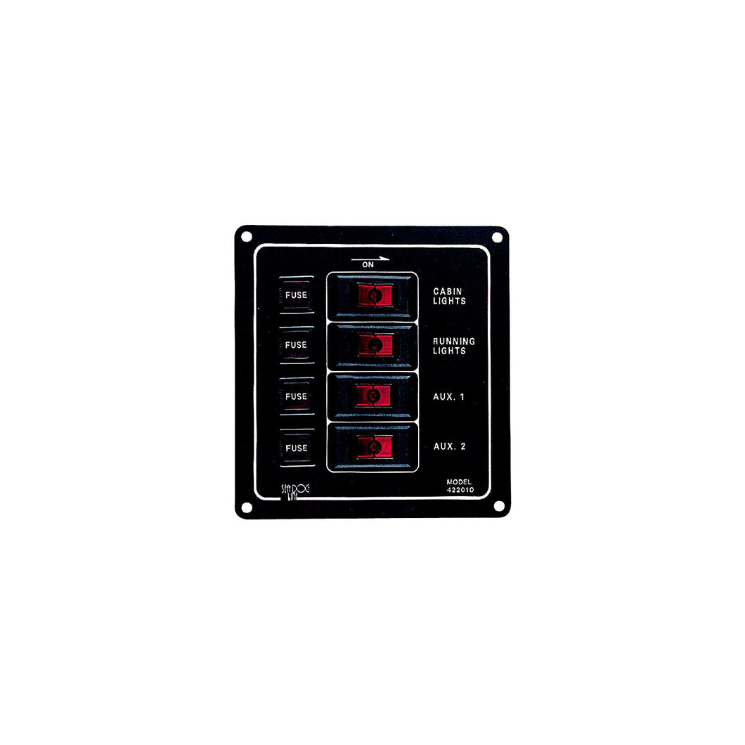 4 Switch Illiminated Switch Panel, Vertical -Modern Boat Sales & Service