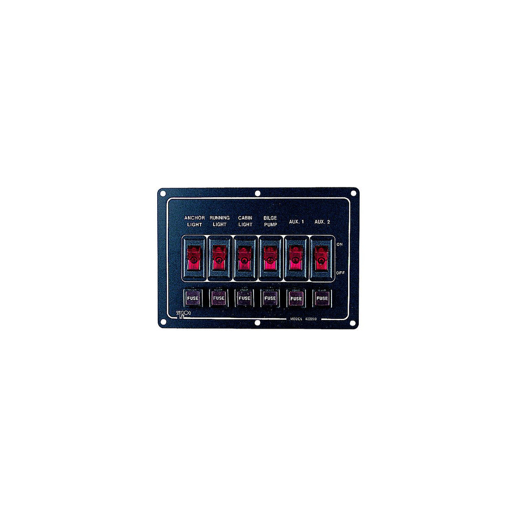 SeaDog 422210 Illuminated Horizontal 6 Switch Panel -Modern Boat Sales & Service
