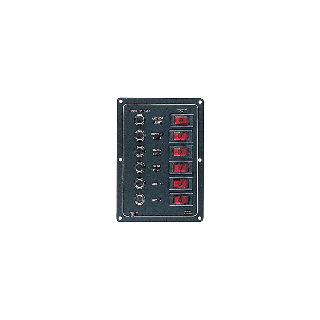 SeaDog 422800 Aluminum 6 Circuit Breaker Panel | 6-1/2