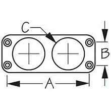 Sea-Dog, 4260321, Back Mount Socket Panel, A: 3-1/2", B: 1", C: 1-1/8", Black, Holes: 2, #8 FH Default Title -Modern Boat Sales & Service