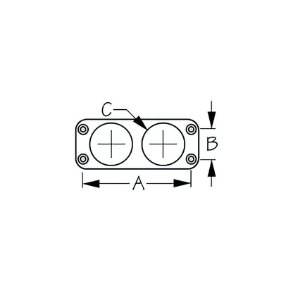 Sea-Dog, 4260321, Back Mount Socket Panel, A: 3-1/2", B: 1", C: 1-1/8", Black, Holes: 2, #8 FH -Modern Boat Sales & Service