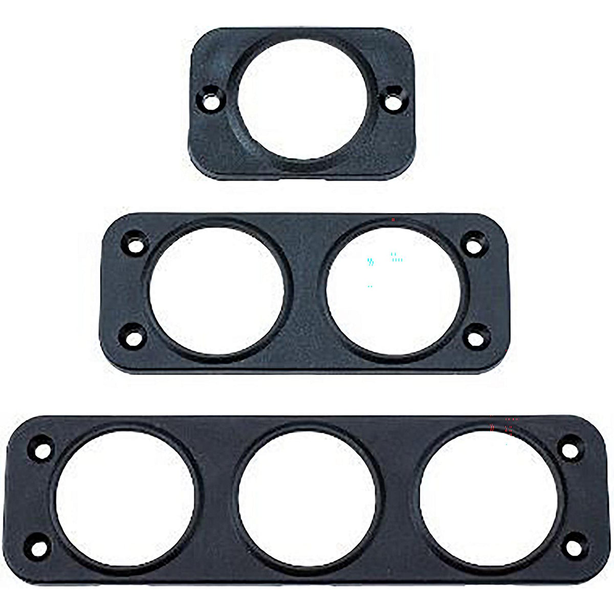 Sea-Dog, 4260331, Back Mount Socket Panel, A: 5-3/16", B: 1", C: 1-1/8", Black, Holes: 3, #8 FH -Modern Boat Sales & Service