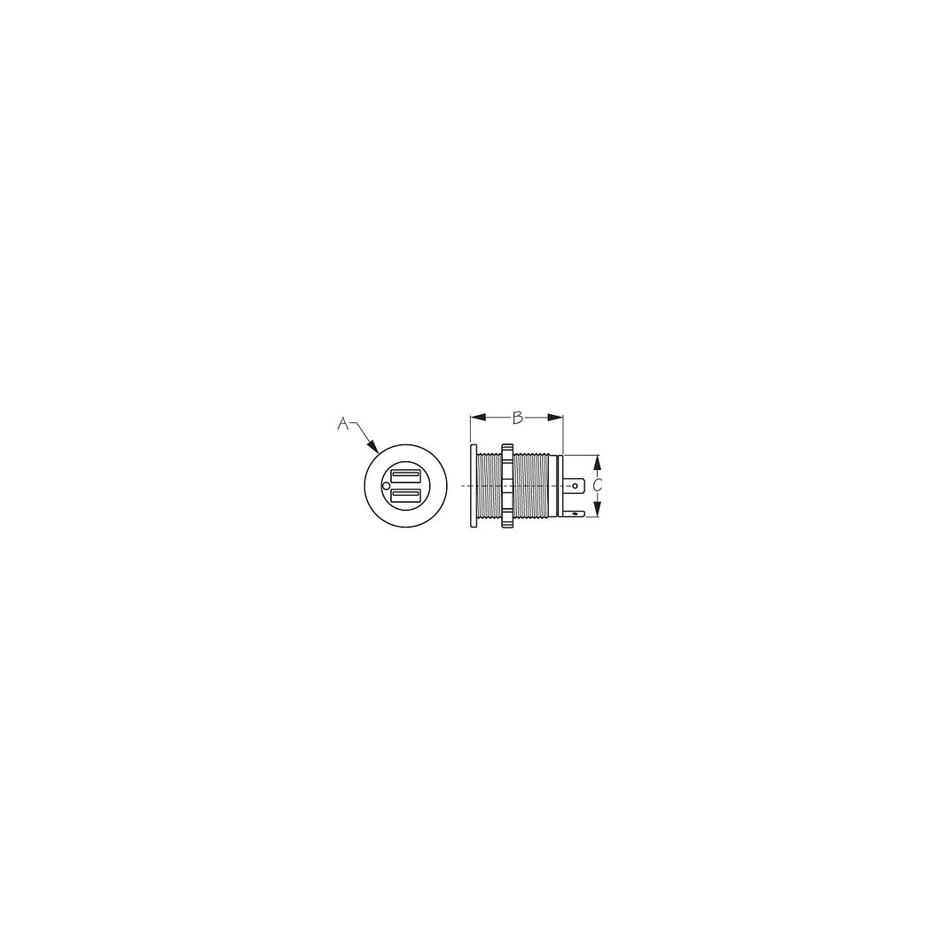 Sea-Dog 426503 Double USB Power Socket w/o Light Default Title -Modern Boat Sales & Service