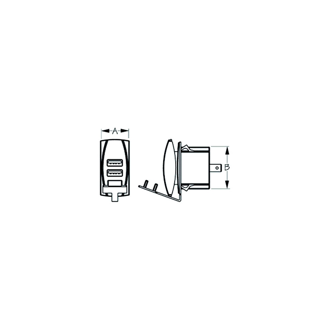 SeaDog 426520 Double USB 12V to 24V Input Rocker Switch Power Socket Default Title -Modern Boat Sales & Service