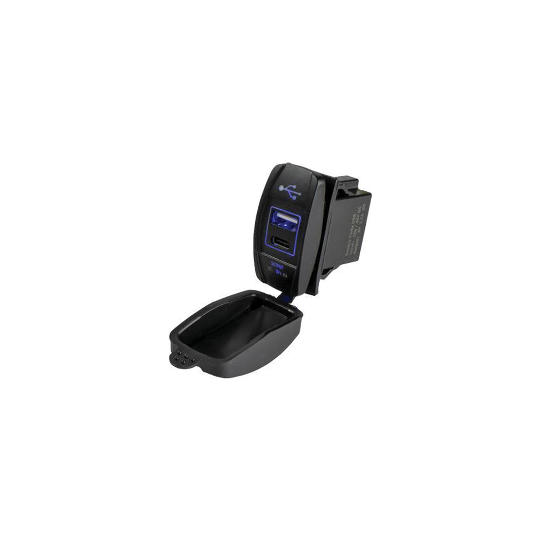 Sea-Dog 4265211 USB & USB-C Rocker Switch Style Power Socket Default Title -Modern Boat Sales & Service