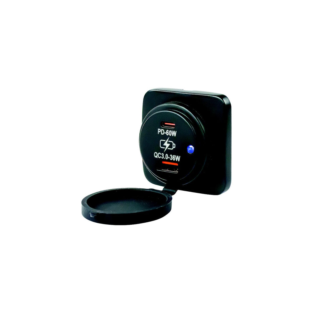 SeaDog 4265311 Surface Mount USB 3.0 & USB-C Power Socket, Square -Modern Boat Sales & Service