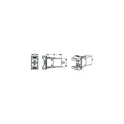 Sea-Dog 4265451 Usb 3.0 & Usb-C Rocker Style Power Socket With Dual Fixed Cover A: 1" B: 2-1/8" C: 1-7/16" Volts: 6-32 Default Title -Modern Boat Sales & Service