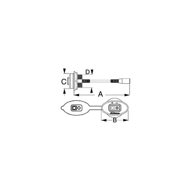 SeaDog 4269551 SAE Power Socket, Rear Nut Mount -Modern Boat Sales & Service