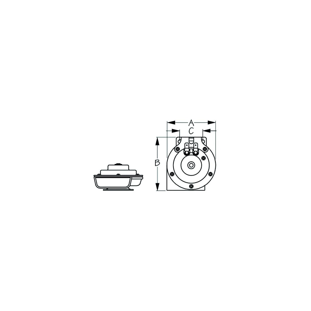 SeaDog 431310 Black Finish Hidden Mount 3 Amp 107 DB Mini Compact Horn | Powder Coated Steel Default Title -Modern Boat Sales & Service
