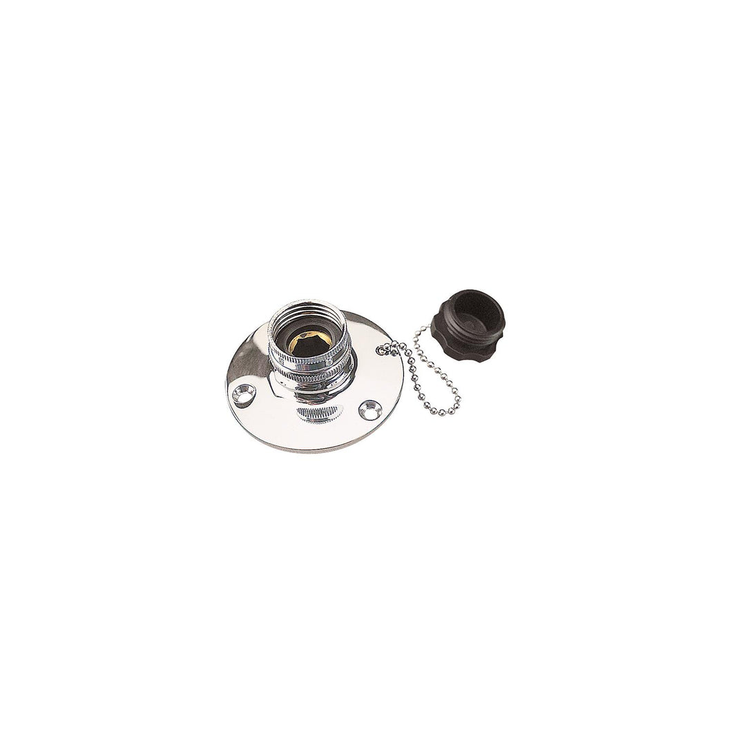SeaDog 512110 Fresh Water Inlet | #8 Fastener | Brass Chrome Plated | Includes Cap & Chain Default Title -Modern Boat Sales & Service